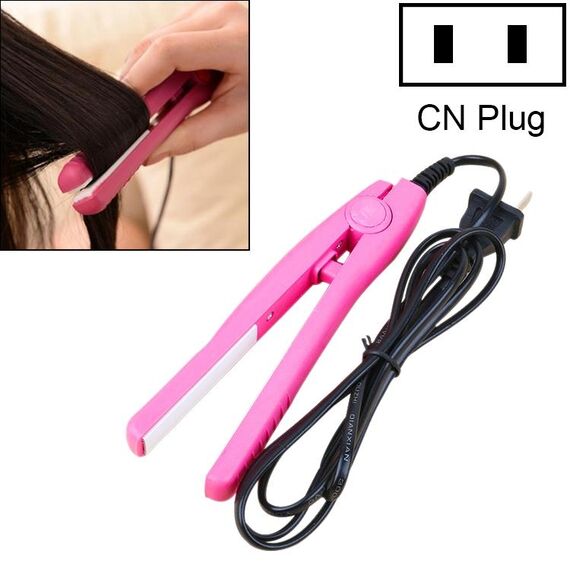 Mini piastra per capelli in ceramica tormalina arricciacapelli (rosa)