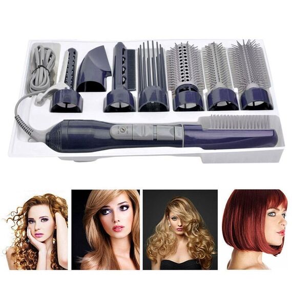 8 in 1 Asciugacapelli professionale Bigodino per capelli per viaggi in hotel con pettine Asciugacapelli potente (blu intenso)