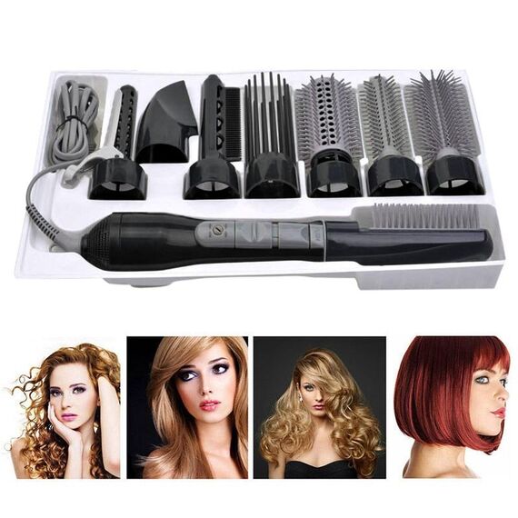 8 in 1 asciugacapelli professionale Bigodino per capelli per viaggi in hotel con pettine potente asciugacapelli (nero)