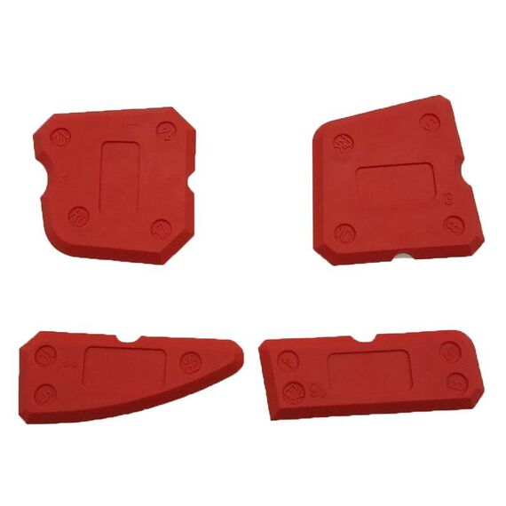 Raschietto per vetro in silicone 4 pezzi Strumenti per cucitura di bellezza per piastrelle in materiale ecologico (rosso)