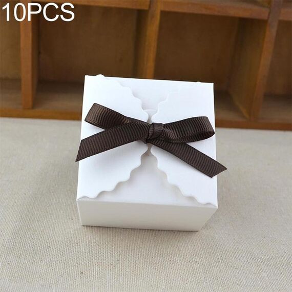 10 pezzi retrò mini scatola di carta kraft scatola regalo bomboniera fai da te scatola piccola torta (bianca)