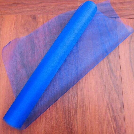 3 pezzi rotolo di tulle tessuto di cristallo organza rotolo di tulle decorazione bobina per matrimonio festa di compleanno, dimensioni: 4,5 mx 48 cm (blu reale)
