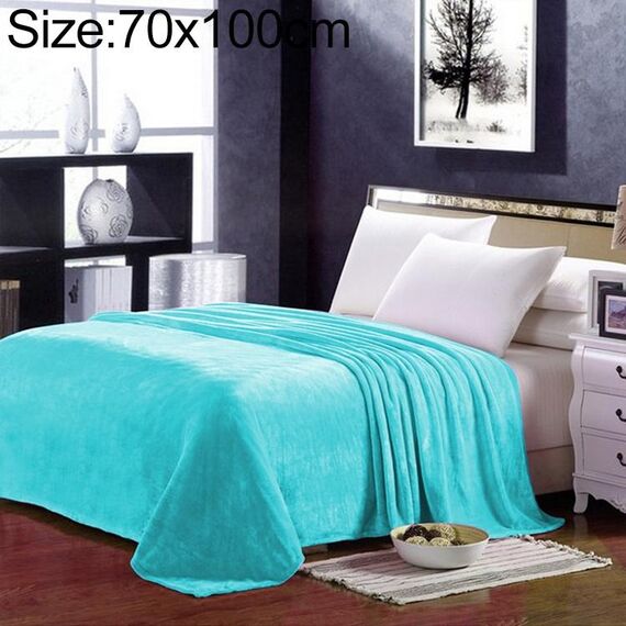 Coperta in pile di corallo di flanella tinta unita Copridivano a quadri super morbido Copridivano invernale Lenzuola calde Coperte in pelliccia sintetica di facile lavaggio, Dimensioni: 70x100cm (Blu)