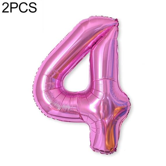 2 PCS 40 pollici Numero di foglio di alluminio Numero palloncini Balloons Compleanno Wedding Engagement Party Decor Bambini Forniture per bambini (4 rose rosse)