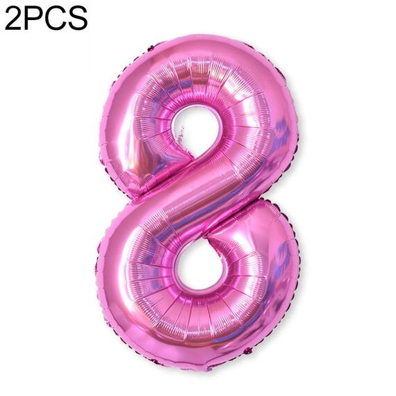 2 PCS 40 pollici Numero di foglio di alluminio Palloncini Balloons Compleanno Wedding Engagement Party Decor Bambini Forniture per bambini (8-Rose Red)