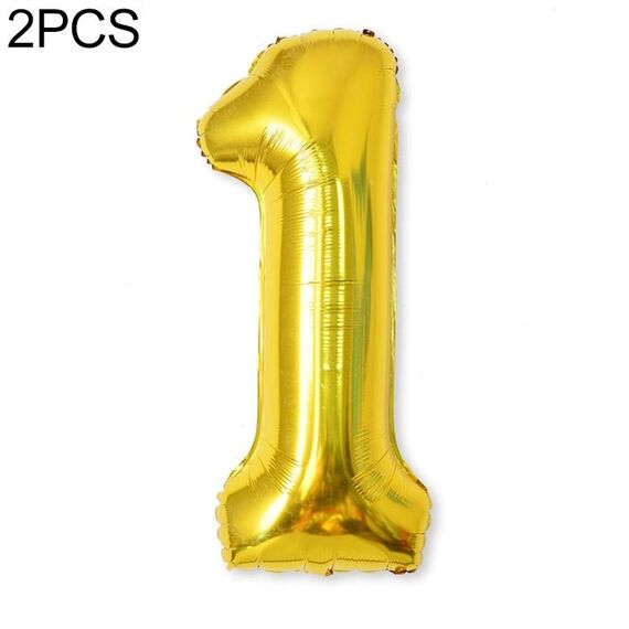 2 PCS 40 pollici Numero di foglio di alluminio Palloncini Balloons Compleanno Wedding Engagement Party Decor Kids Ball Forniture (1-Gold)