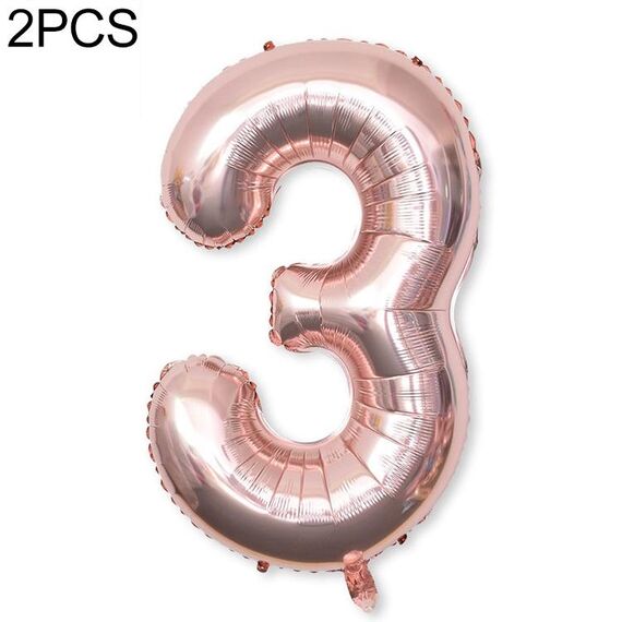 2 PCS 40 pollici di alluminio Numero del foglio di alluminio Balloons Balloons Compleanno Wedding Engagement Party Decor Bambini Forniture per bambini (3-chambaign Gold)