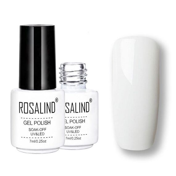 ROSALIND Set di smalti semipermanenti UV Primer semipermanente Top Coat Poly Gel Smalto per unghie Gel per manicure, capacità: 7 ml