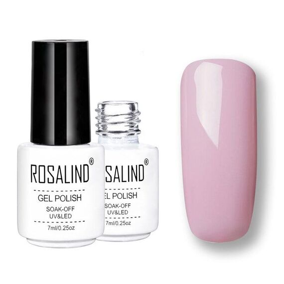 ROSALIND Set di smalti semipermanenti UV Primer semipermanente Top Coat Poly Gel Smalto per unghie Gel per manicure, capacità: 7 ml