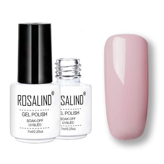 ROSALIND Set di smalti semipermanenti UV Primer semipermanente Top Coat Poly Gel Smalto per unghie Gel per manicure, capacità: 7 ml