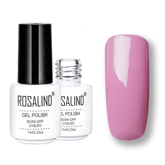 ROSALIND Set di smalti semipermanenti UV Primer semipermanente Top Coat Poly Gel Smalto per unghie Gel per manicure, capacità: 7 ml