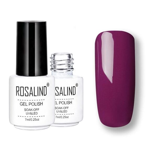 ROSALIND Set di smalti semipermanenti UV Primer semipermanente Top Coat Poly Gel Smalto per unghie Gel per manicure, capacità: 7 ml