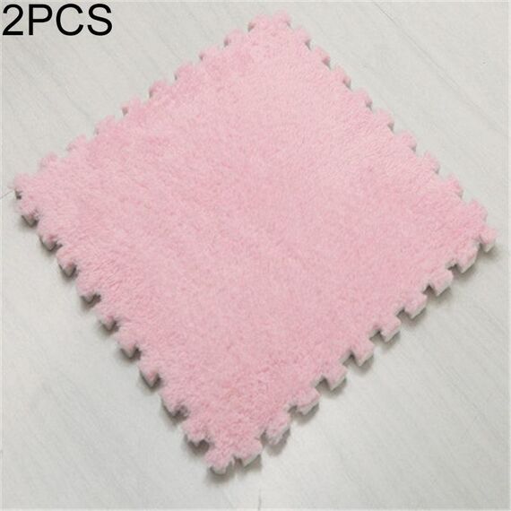 2 pezzi Soggiorno Camera da letto Bambini Bambini Tappeto morbido Patchwork magico Teste di giuntura per puzzle Tappetino per bambini da arrampicata 30x30 cm (rosa)