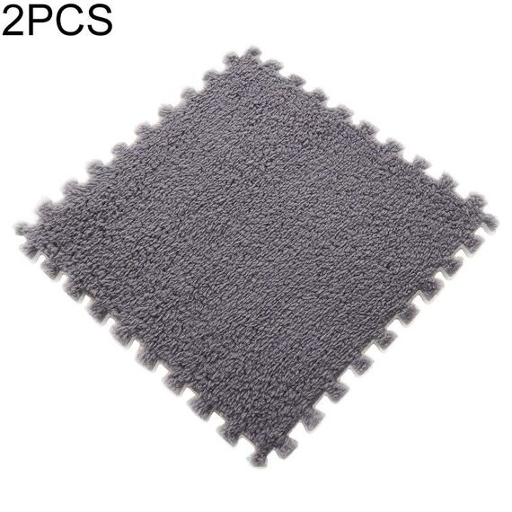 2 pezzi Soggiorno Camera da letto Bambini Bambini Tappeto morbido Patchwork magico Teste di giuntura per puzzle Tappetino per bambini da arrampicata 30x30 cm (grigio)