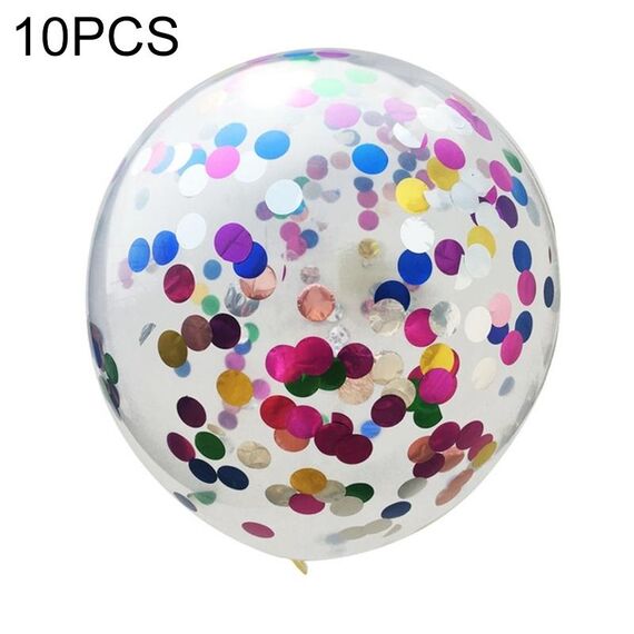 10 pezzi 12 pollici coriandoli palloncini decorazione di nozze buon compleanno festa in lattice palloncino (multi colore rotondo)
