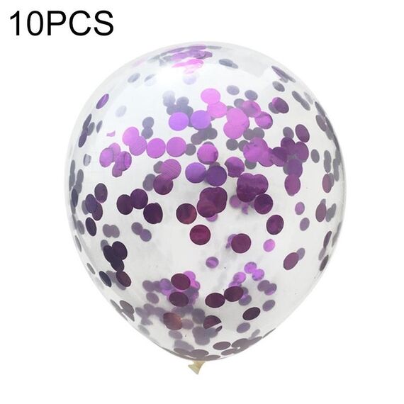10 PCS 12 pollici Confetti Balloons Decorazione di nozze Felice festa di compleanno Palloncino in lattice (viola)