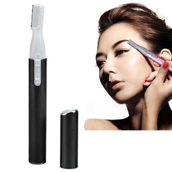 2 PCS Trimmer elettrico portatile per sopracciglia Trimmer per capelli Trimmer per rimozione di precisione Micro Clipper Rasoio per la cura del viso Trimmer da barba (nero classico)