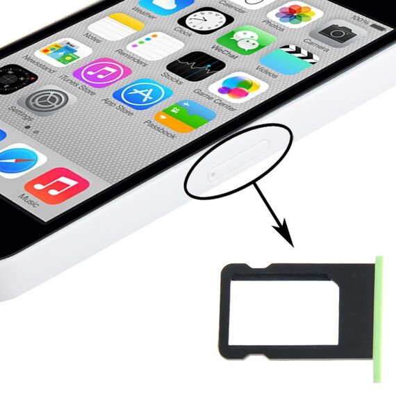 Supporto per vassoio scheda SIM per iPhone 5C (verde)