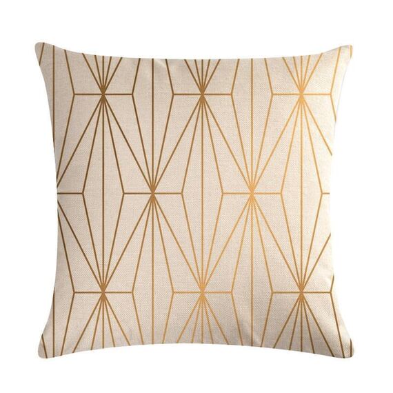 Fodera per cuscino multicolore in cotone e lino senape Fodera per cuscino geometrico giallo Dimensioni decorative: 45 cm x 45 cm