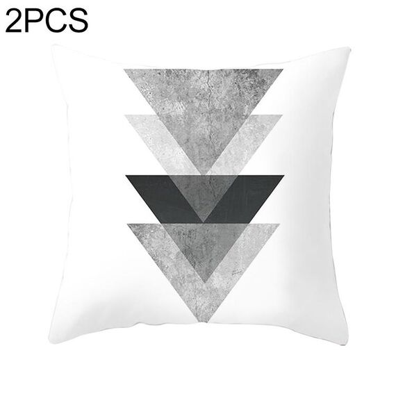 2 pezzi Federe decorative geometriche astratte semplici e moderne in bianco e nero Federa per cuscino in poliestere (22)