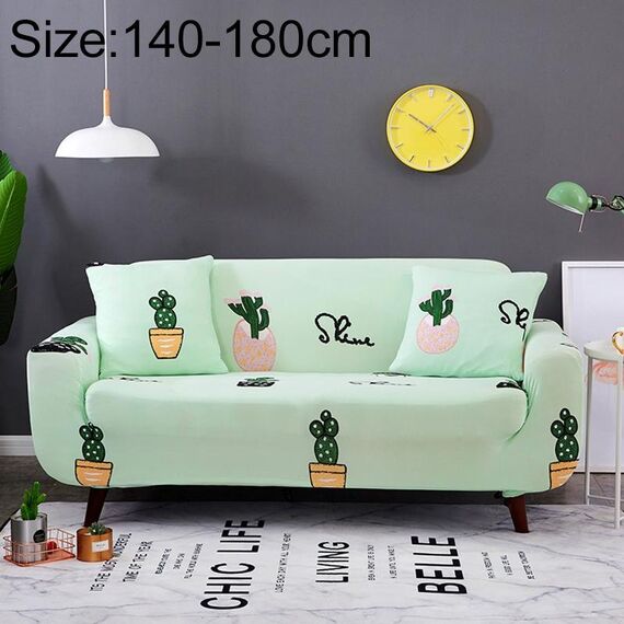 Divano Coperture All-inclusive antiscivolo Elastico Elastico Elastico Completo Cover Cover Cover e cuscinetto, Specifica: Due sedile + 2 pezzi cuscinetto (il cactus)