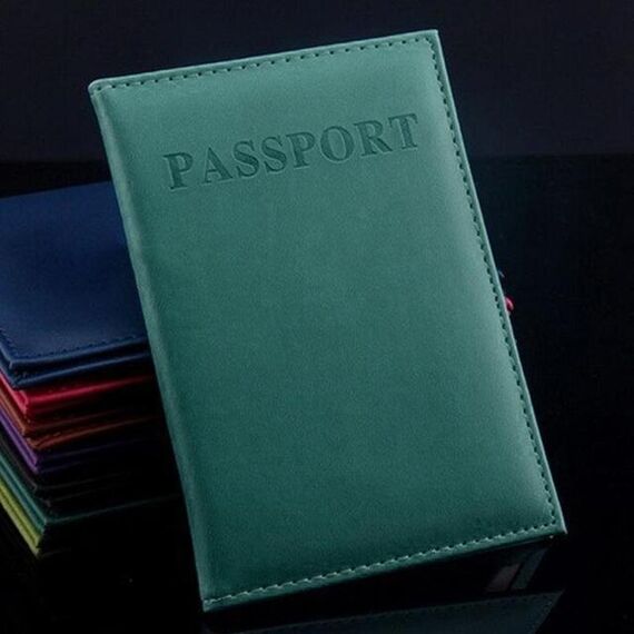 Custodia per passaporto da viaggio in pelle artificiale (verde intenso)
