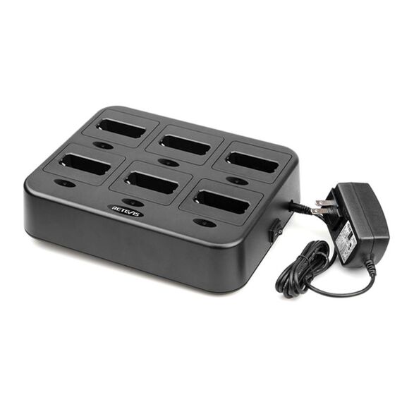 Retevis RTC22 Caricabatterie multifunzione a sei vie Talkie a sei vie per Retevis RT22, spina USA