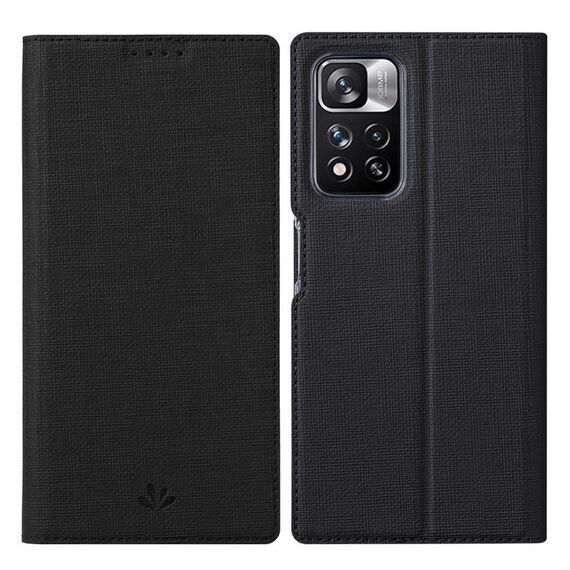 Per Xiaomi Redmi Nota 11 PRO VILI DMX Series Antibaltà Cassa del telefono a flip magnetico antiurto (nero)