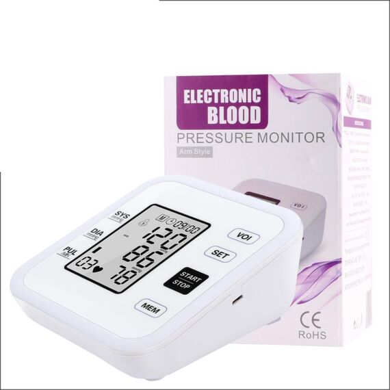 RZ205 Pressione sanguigna Automatico Digitale Braccio superiore Battito cardiaco Misuratore di pulsazioni Misuratore Tonometro Attrezzatura Sfigmomanometro