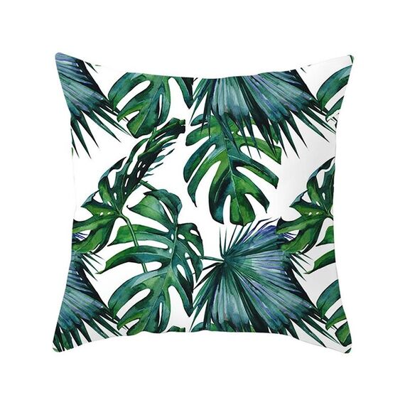 Piante tropicali Federa da cuscino in poliestere Federe decorative Foglie verdi Copricuscino da tiro Quadrato 45 cm x 45 cm (11)