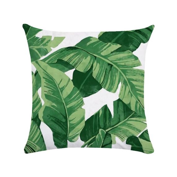 Piante tropicali Federa in poliestere Federe decorative Foglie verdi Copricuscino da tiro Quadrato 45 cm x 45 cm (21)