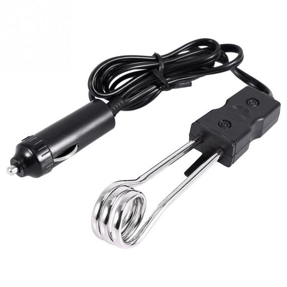Riscaldatore di acqua ad immersione per auto elettrica portatile 12V / 24V, campeggio, picnic, tensione: 12V (nero)