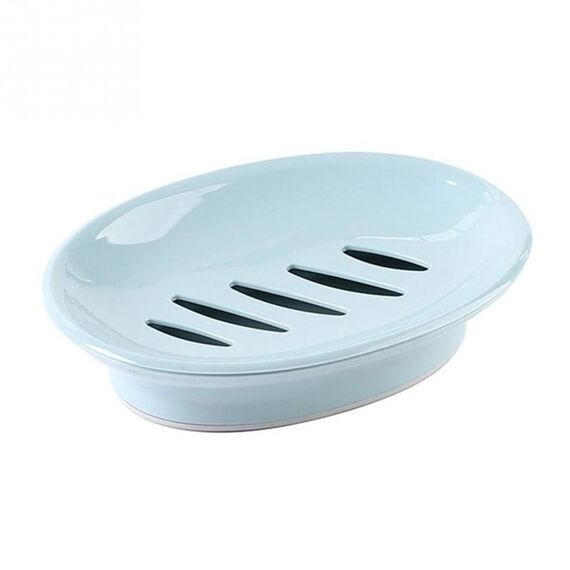 Contenitore per portasapone portasapone da bagno a doppia griglia (blu)