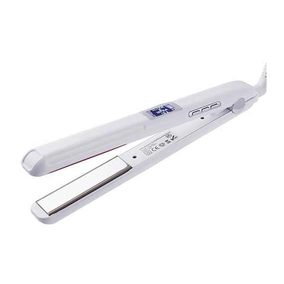 Piastra per capelli RUCHA ad ultrasuoni per la cura dei capelli a infrarossi con display LCD aggiornato regolabile (bianco)