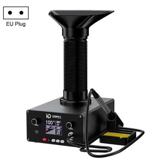 TBK D-201 2 in 1 Saldatore a temperatura costante intelligente con strumento per assorbire il fumo di saldatura, spina americana