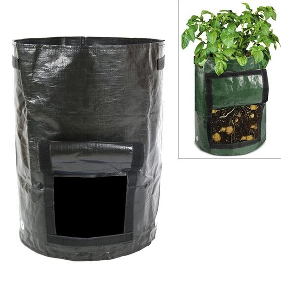 2 pezzi 7 galloni di patate per piantare sacchetti di PE per piantare ortaggi crescere borse forniture per giardini agricoli, dimensioni: 30 cm x 35 cm (nero)