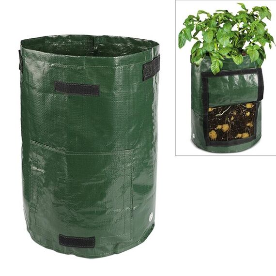 2 pezzi 7 galloni di patate da piantare sacchetti di PE per piantare ortaggi sacchetti di coltivazione forniture da giardino agricolo, dimensioni: 30 cm x 35 cm (verde)