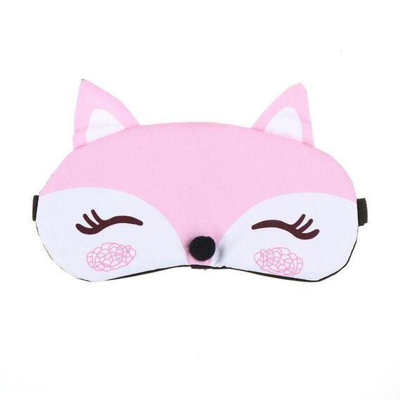 Cute Fox 3D Sleep Mask Rest Travel Sleeping Cover Sleep Ice Mask (rosa)