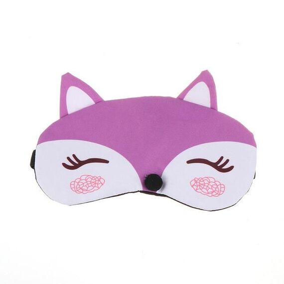 Cute Fox 3D Sleep Mask Rest Travel Sleeping Cover Sleep Ice Mask (viola)