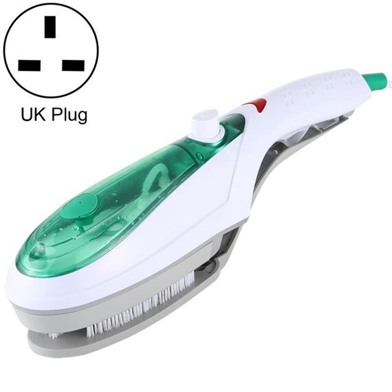 Spazzola per indumenti portatile Spazzola per indumenti portatile Ferro da stiro a vapore, spina UK 220V (verde)