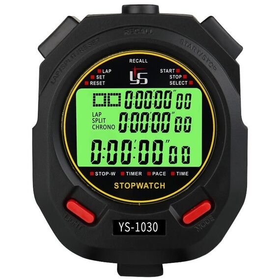 YS 3 righe Visualizzano luminoso cronometro cronometro addestramento arbitro stop watch, stile: YS-1030 30 Memories