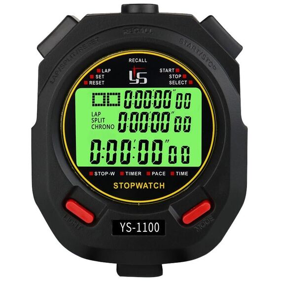 YS 3 righe Visualizzano luminoso cronometro cronometro addestramento arbitro stop watch, stile: YS-1100 100 Memories