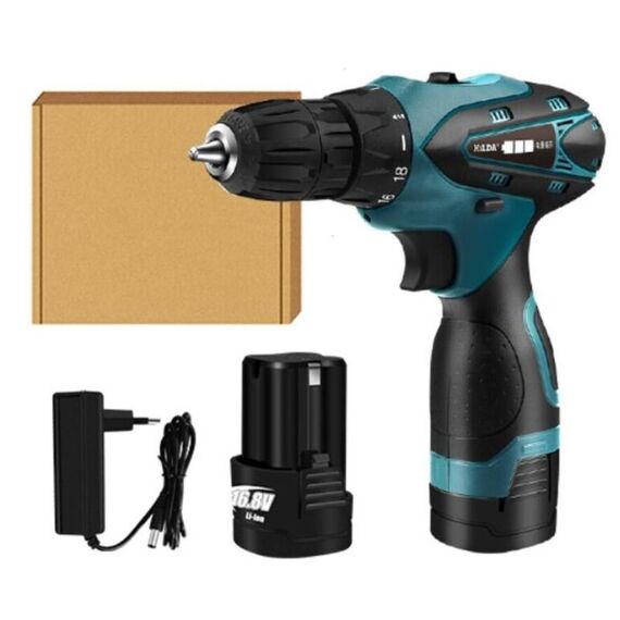 Trapano elettrico HILDA Cacciavite a batteria Batteria al litio Mini trapano Cacciavite a batteria Utensili elettrici, spina europea, Modello: 12V con scatola di cartone