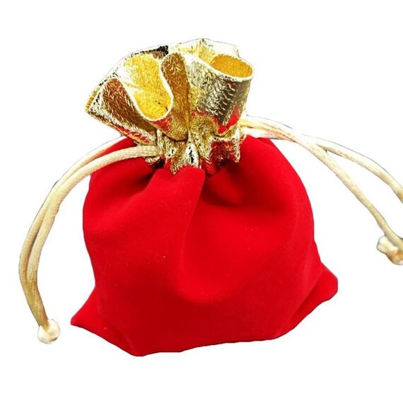 10 pezzi Borsa in velluto Borsa per gioielli Borsa per benedizione natalizia di Capodanno, dimensioni: 12x15 cm (rosso)
