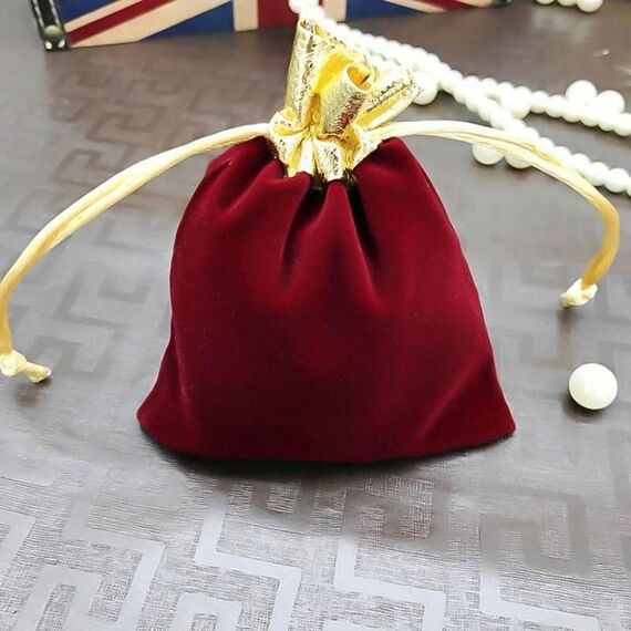 10 pezzi Borsa in velluto Borsa per gioielli Borsa per benedizione natalizia di Capodanno, dimensioni: 12x15 cm (vino rosso)