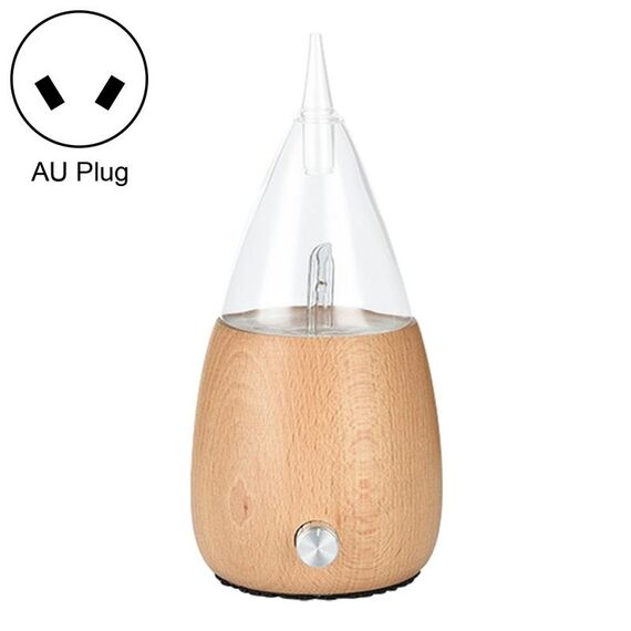 Umidificatore d'aria per aromaterapia in vetro di legno con spray per oli essenziali, diffusore senz'acqua, tipo di spina: spina AU (venatura del legno chiaro)