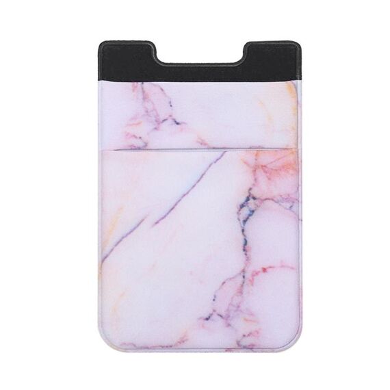 Modello di marmo Road Stretch Phone Indietro Plastica Porta carte Sticky Phone Clip (Rosa)