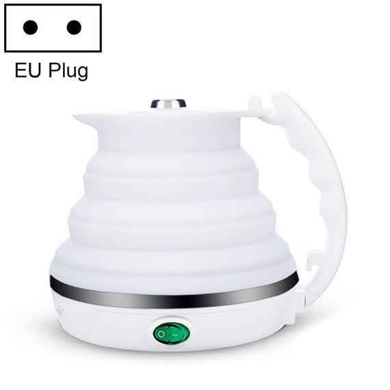 Bollitore elettrico intelligente della temperatura intelligente del silicone pieghevole portatile, Bollitore elettrico del campeggio, Specifiche del cavo di alimentazione: spina dell'UE (bianco)
