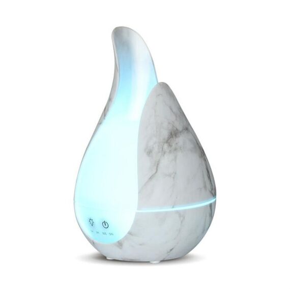 Diffusore di olio essenziale di aroma di umidificatore ad ultrasuoni da 200 ml 7 colori Luce notturna a LED Creatore di nebbia fredda, Tipo di spina: spina del Regno Unito (base in marmo)