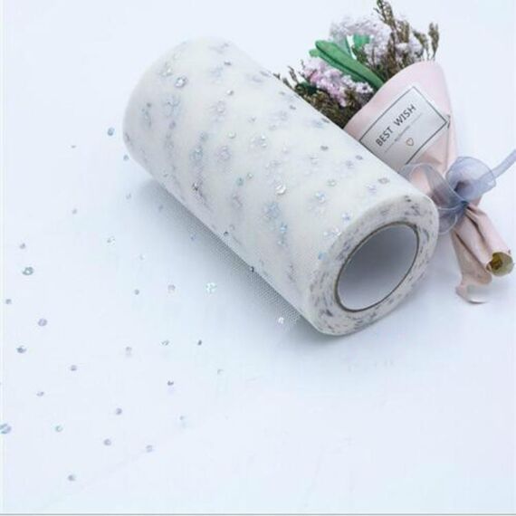 Materiali Tulle rullo 25 Yards 13 centimetri Organza laser Mestieri decorazione Wedding Tulle della festa di compleanno